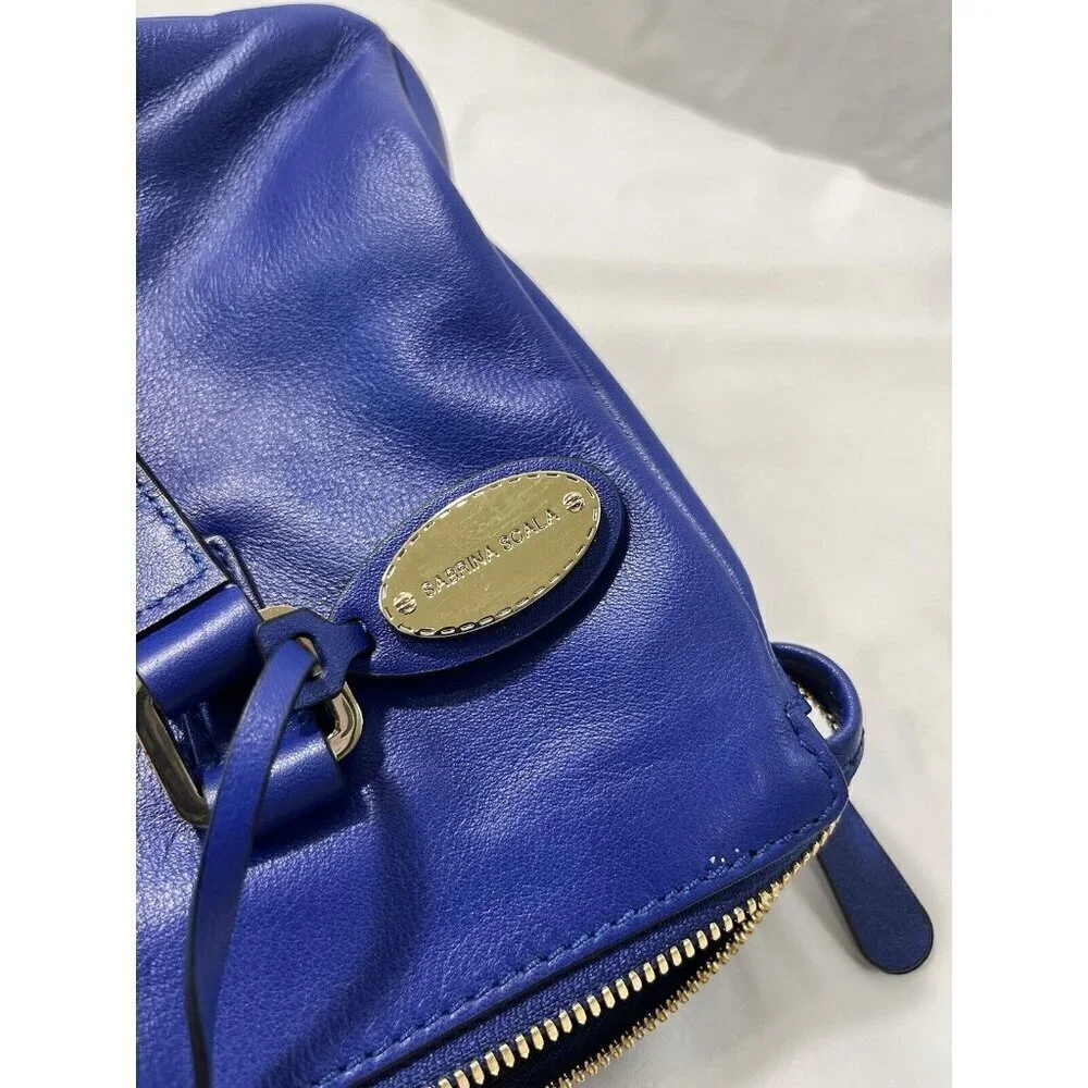 SABRINA SCALA Blue Woven Leather SATCHEL BLUE CROSSBODY Hong Kong